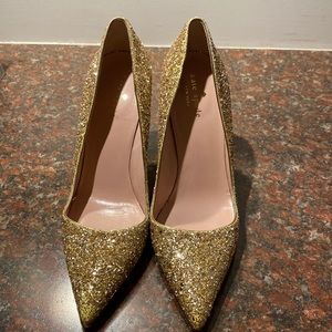 Brand new gold glitter Kate spade pumps